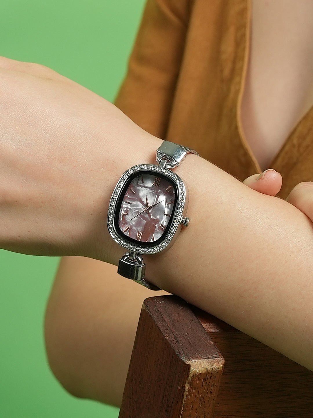 The Textured Square Watch - Charcoal Grey