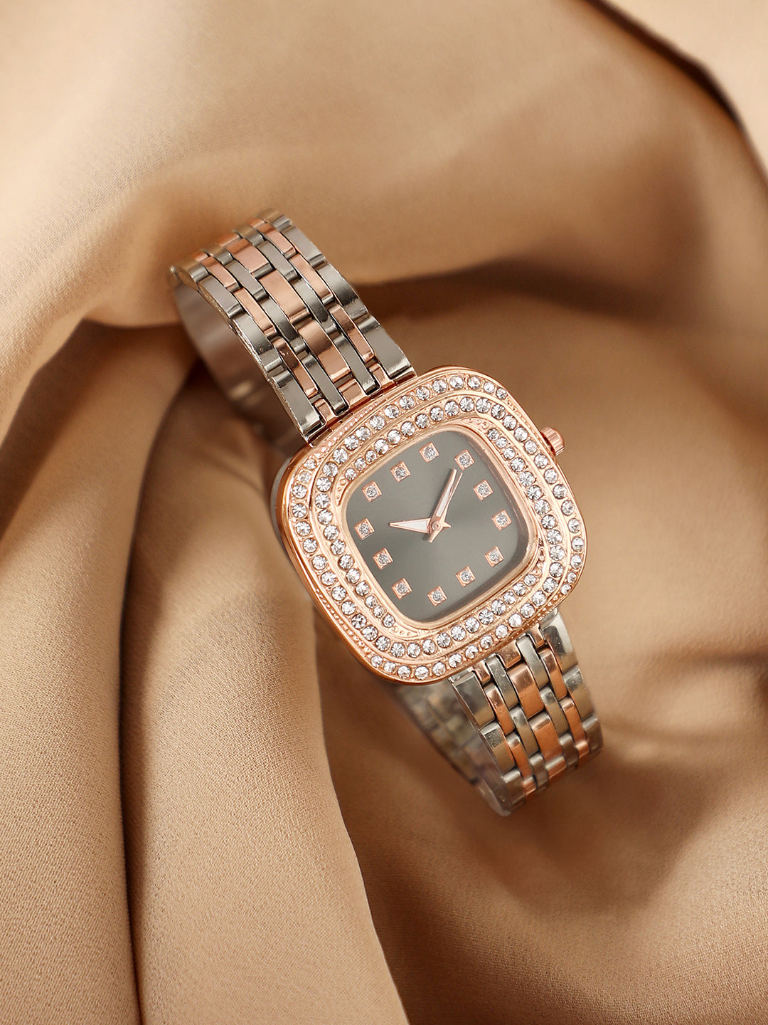 The Embellished Block Round Watch