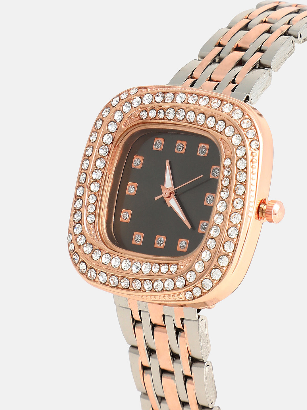 The Embellished Block Round Watch