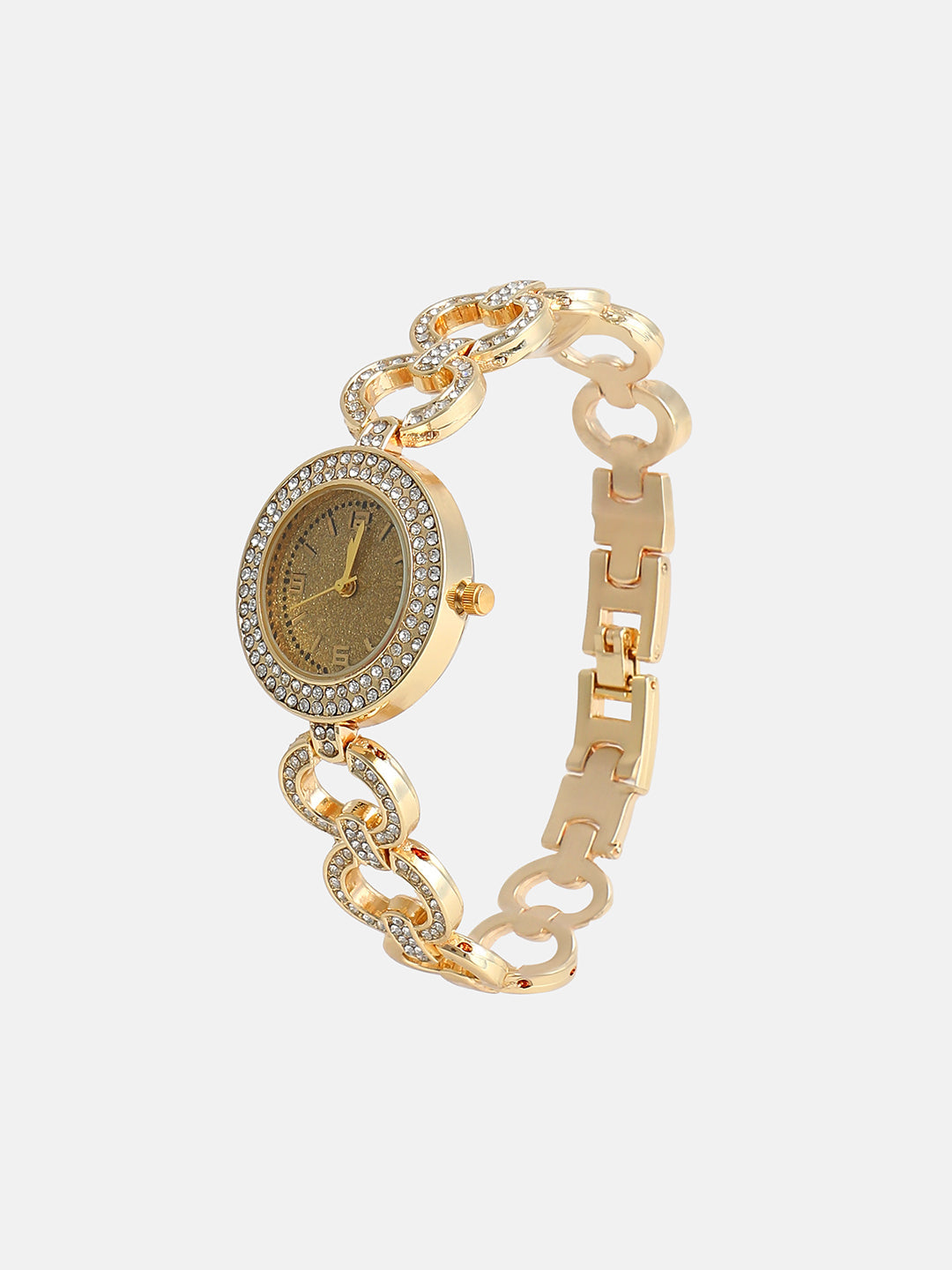 The Embellished Link Round Watch