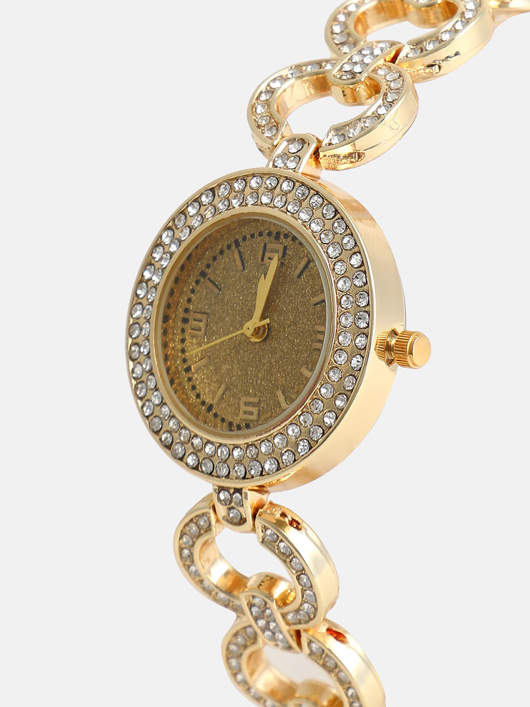 The Embellished Link Round Watch