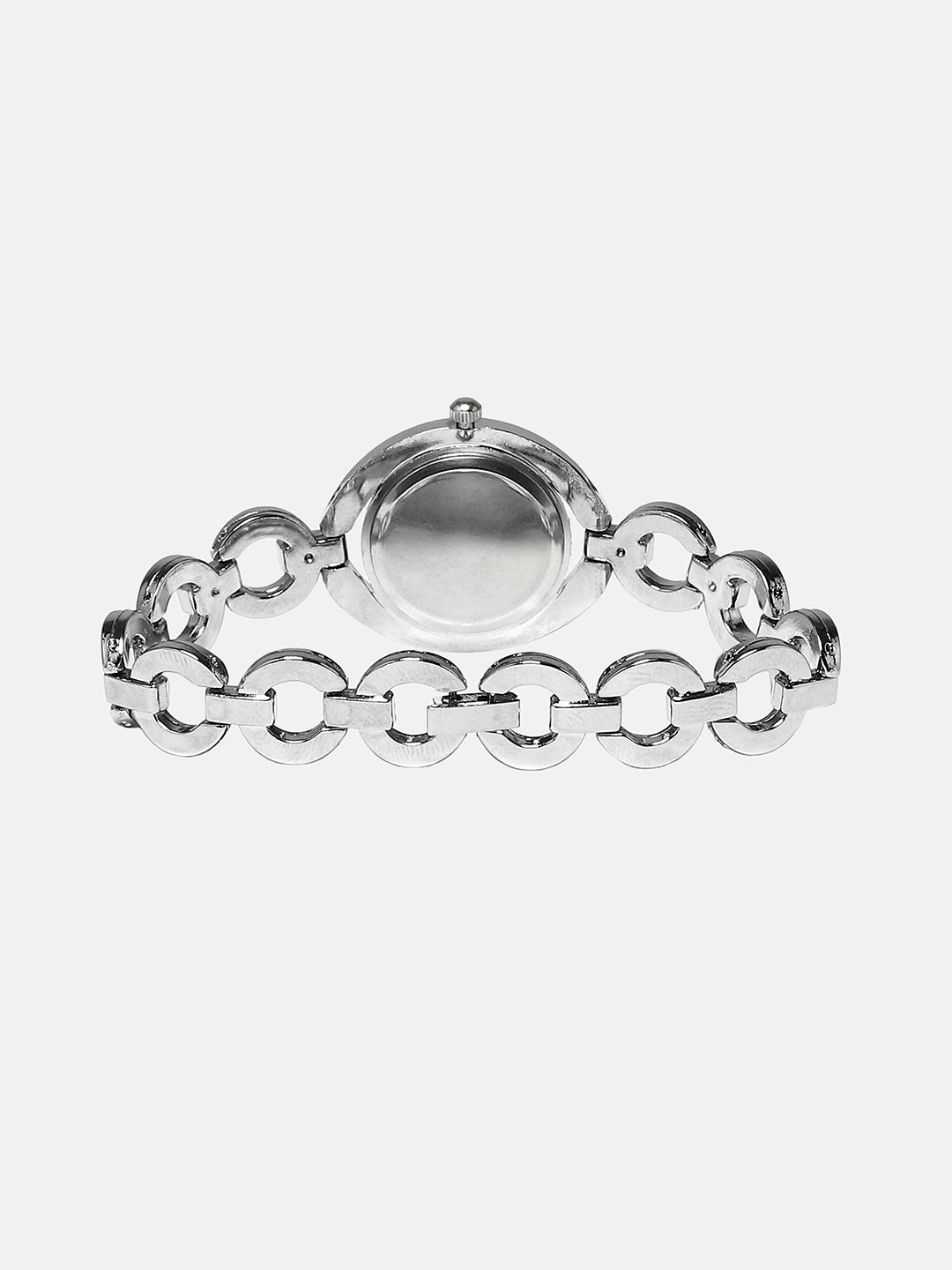 Women's The Embellished Chainlink Round Watch - Metallic Silver