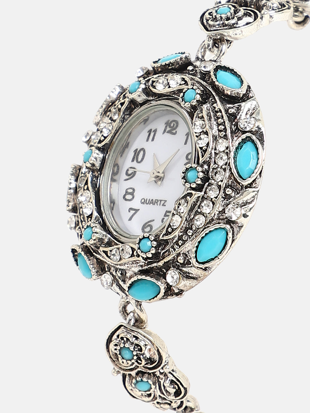 Women's The Stone Heart Round Watch - Antique Silver