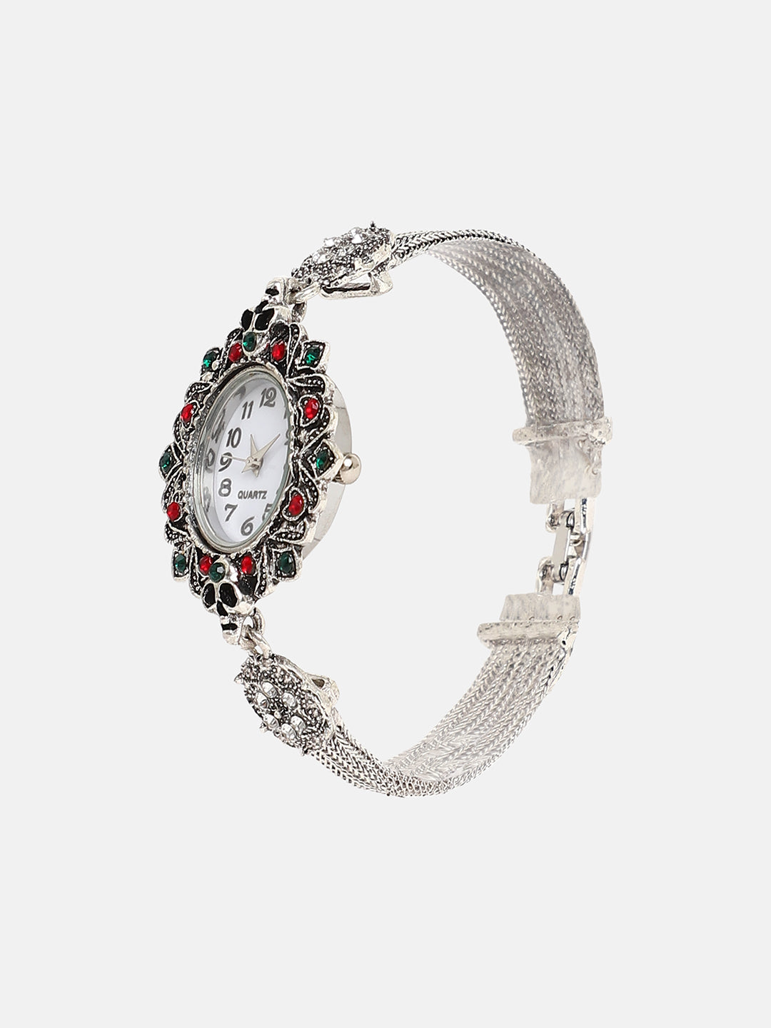 Women's The Stone Chainlink Oval Watch - Antique Silver