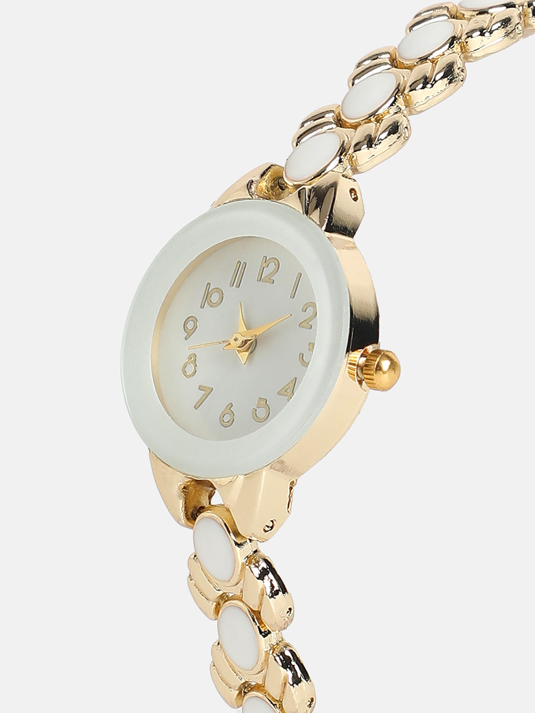 The Enamel Round Watch - California Gold