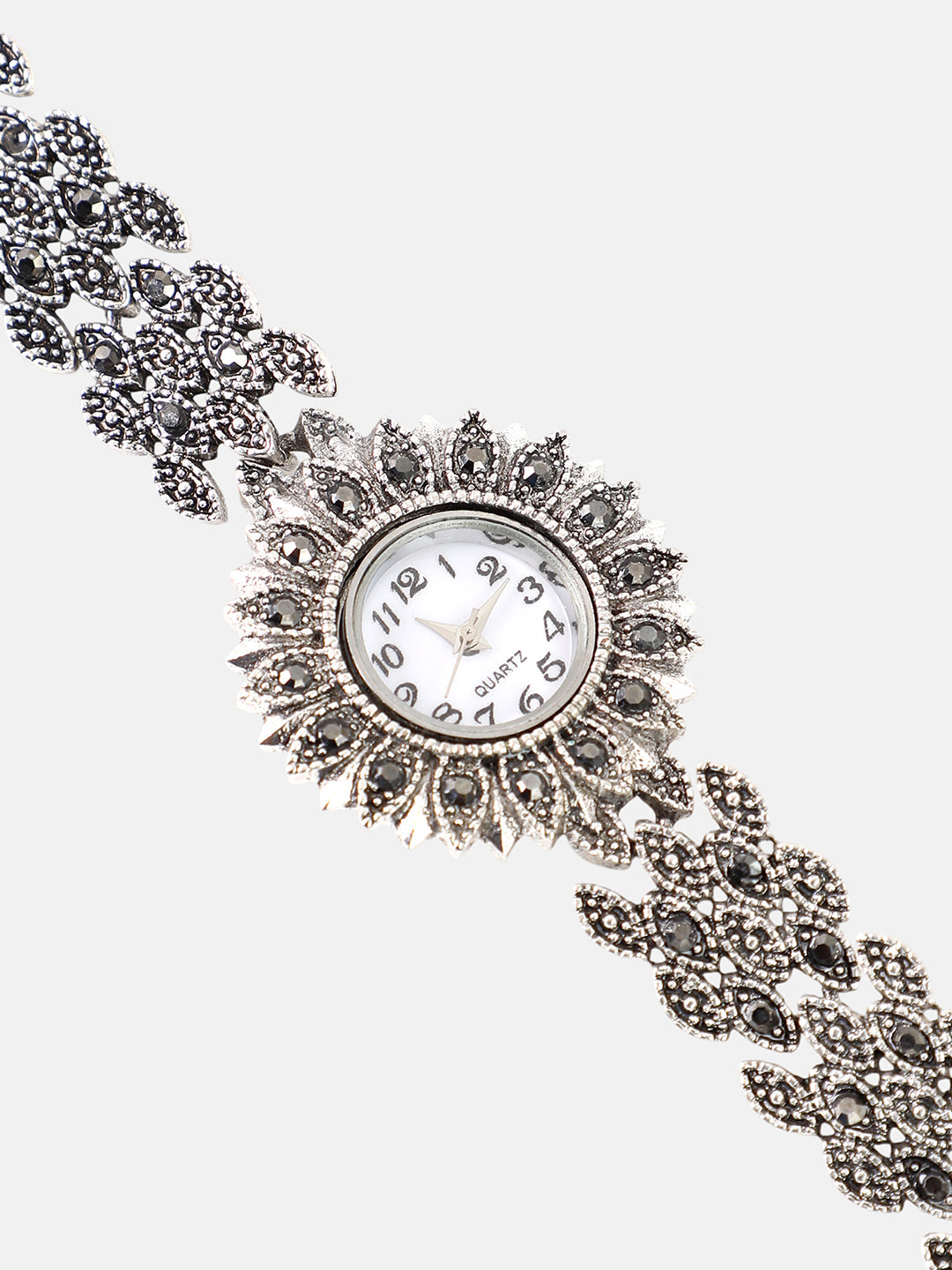 The Sunflower Round Watch - Antique Silver