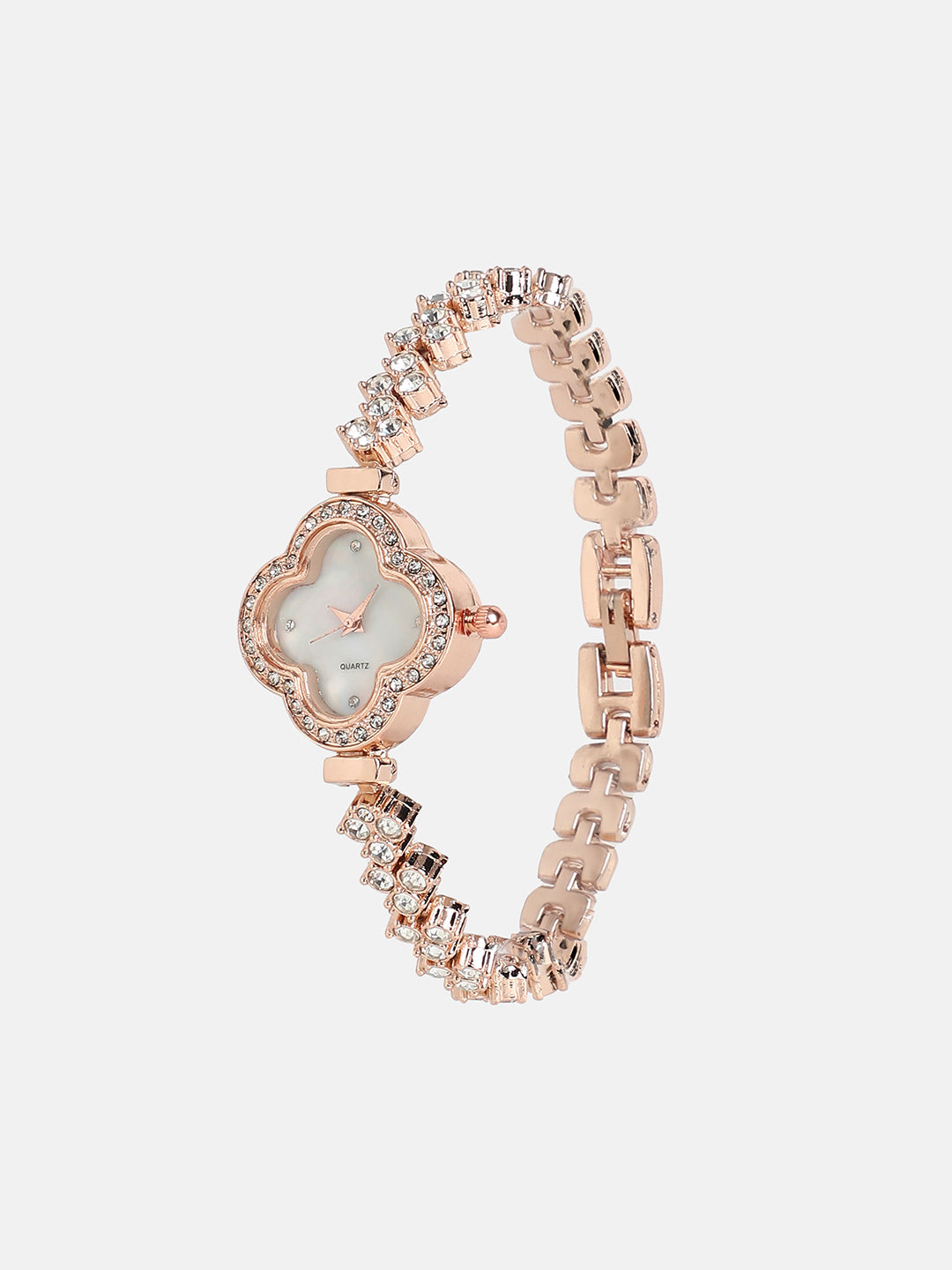 Women's The Embellished Clover Watch - Champayne Gold