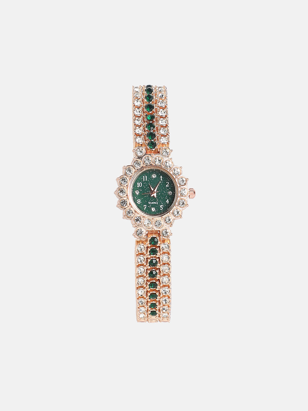 Women's The Sleek Block Round Watch - California Gold:Emerald Green