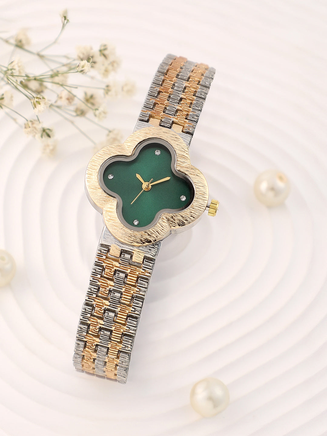 The Dented Clover Watch - Emerald Green