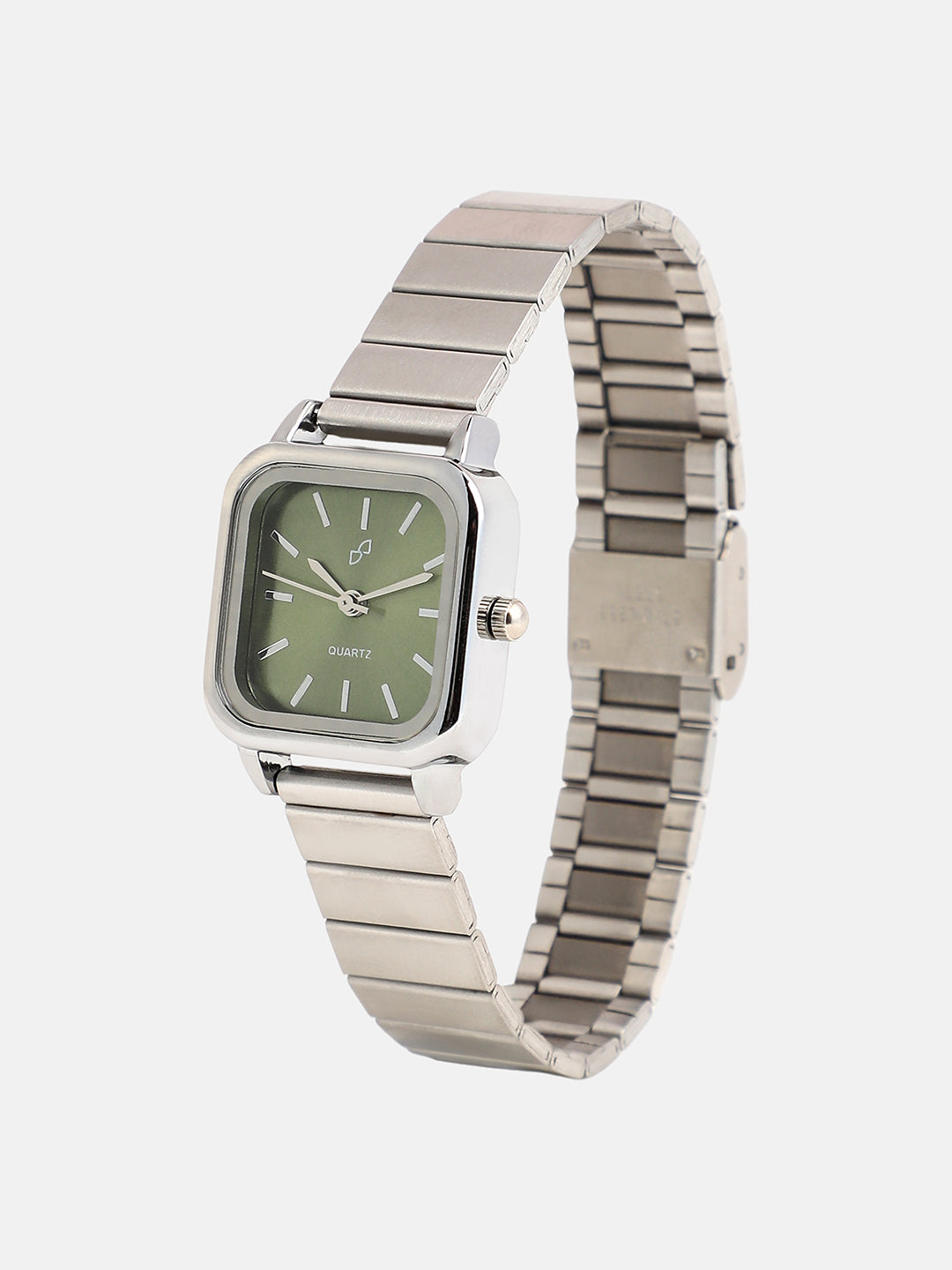 The Downtown Chain Square Watch - Olive Green