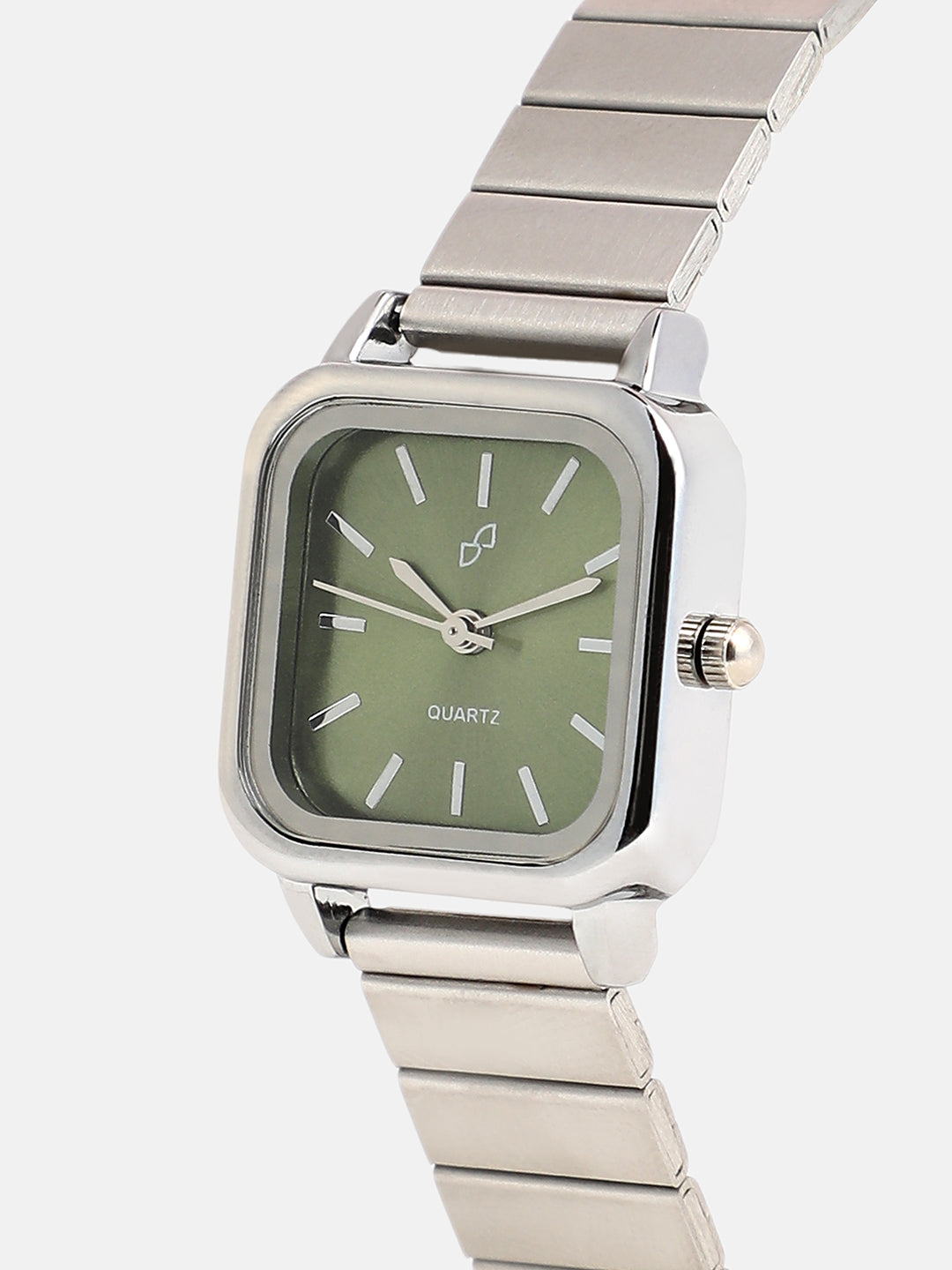 The Downtown Chain Square Watch - Olive Green