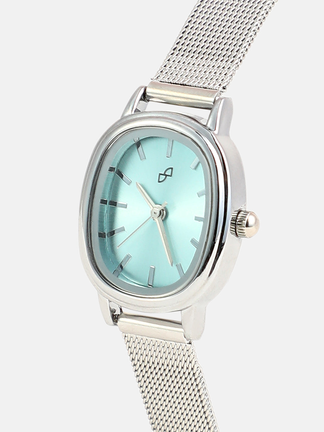 The Cosmopolis Mesh Rectangular Watch - Powder Blue