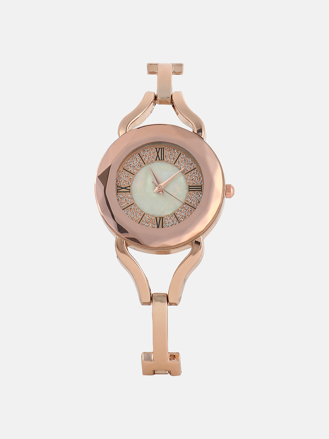 The Celeste Roman Round Watch - Rose Gold