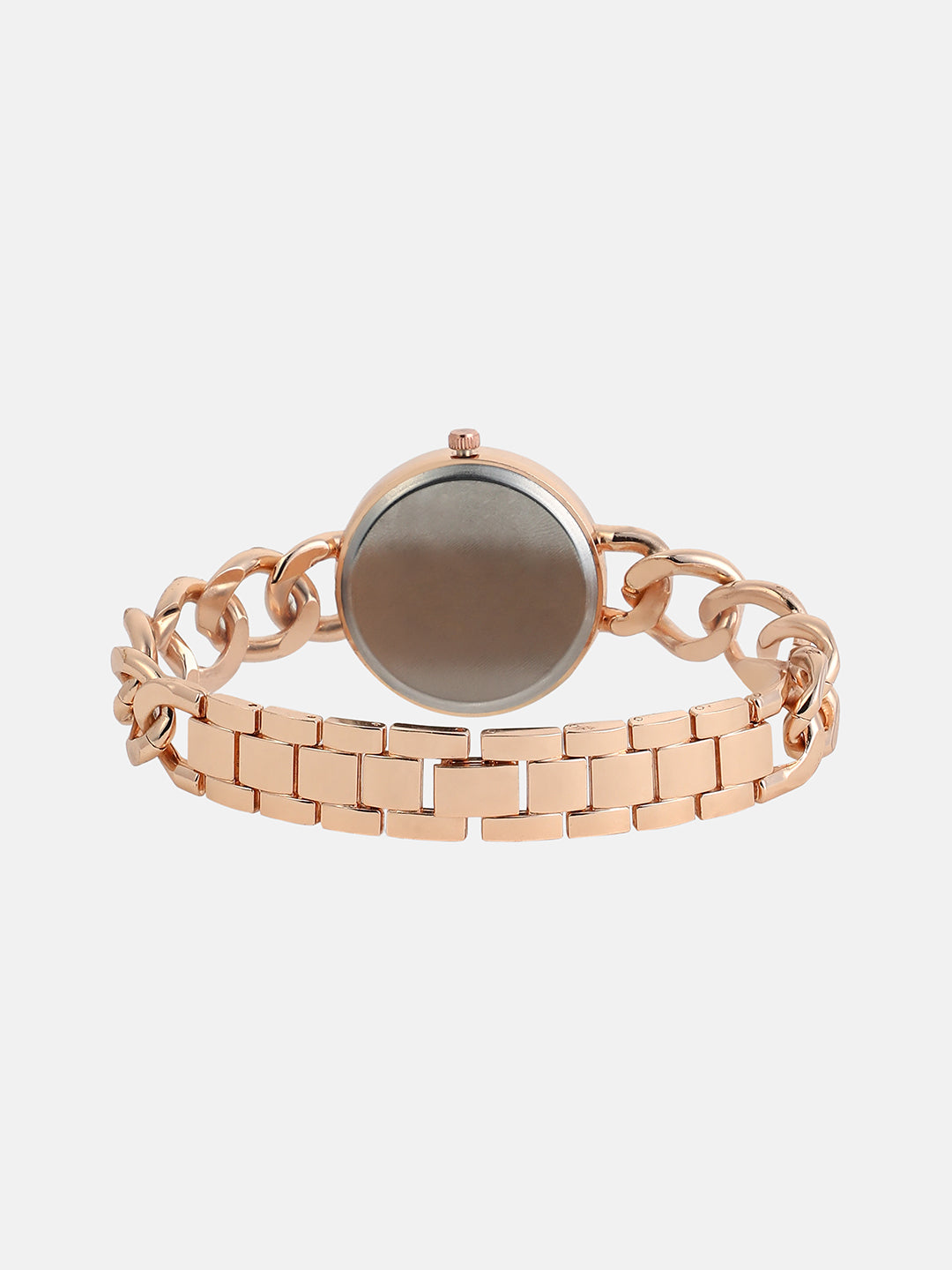 The Chainlink Gem Round Watch - Rose Gold