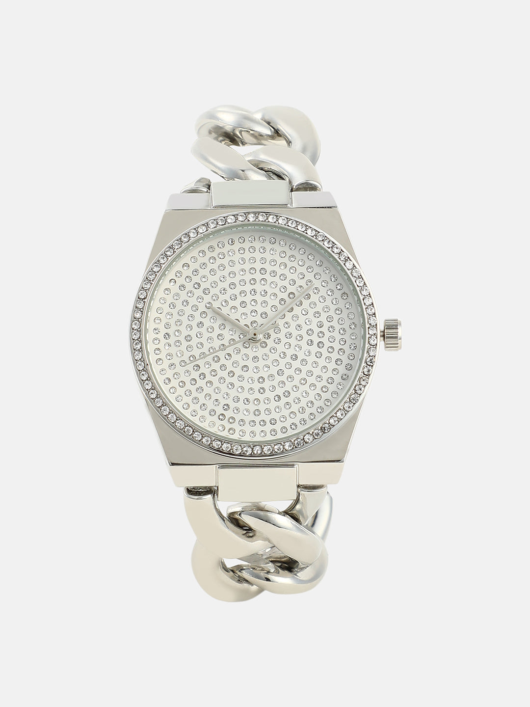 The Supernova Chunkylink Cushion Watch - Metallic Silver