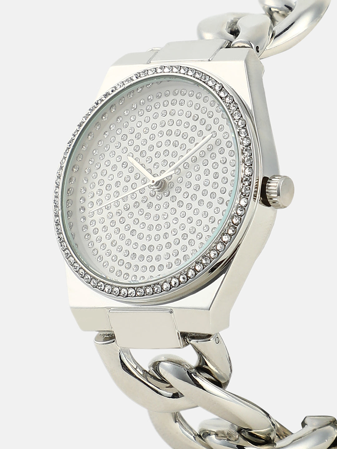 The Supernova Chunkylink Cushion Watch - Metallic Silver