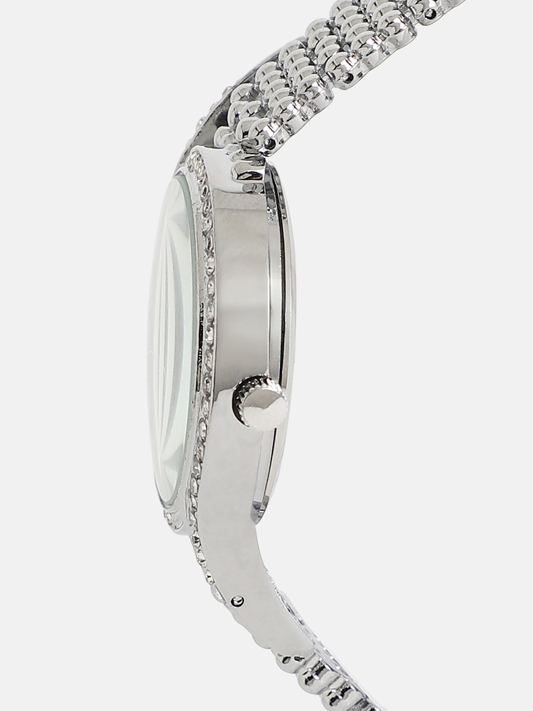 The Roman Dotted-Swirl Round Watch - Metallic Silver