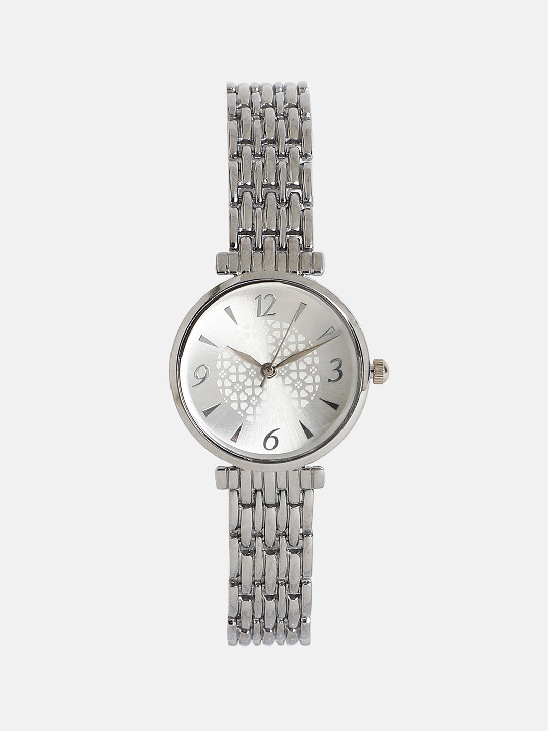 The Noé  Round Watch - Metallic Silver