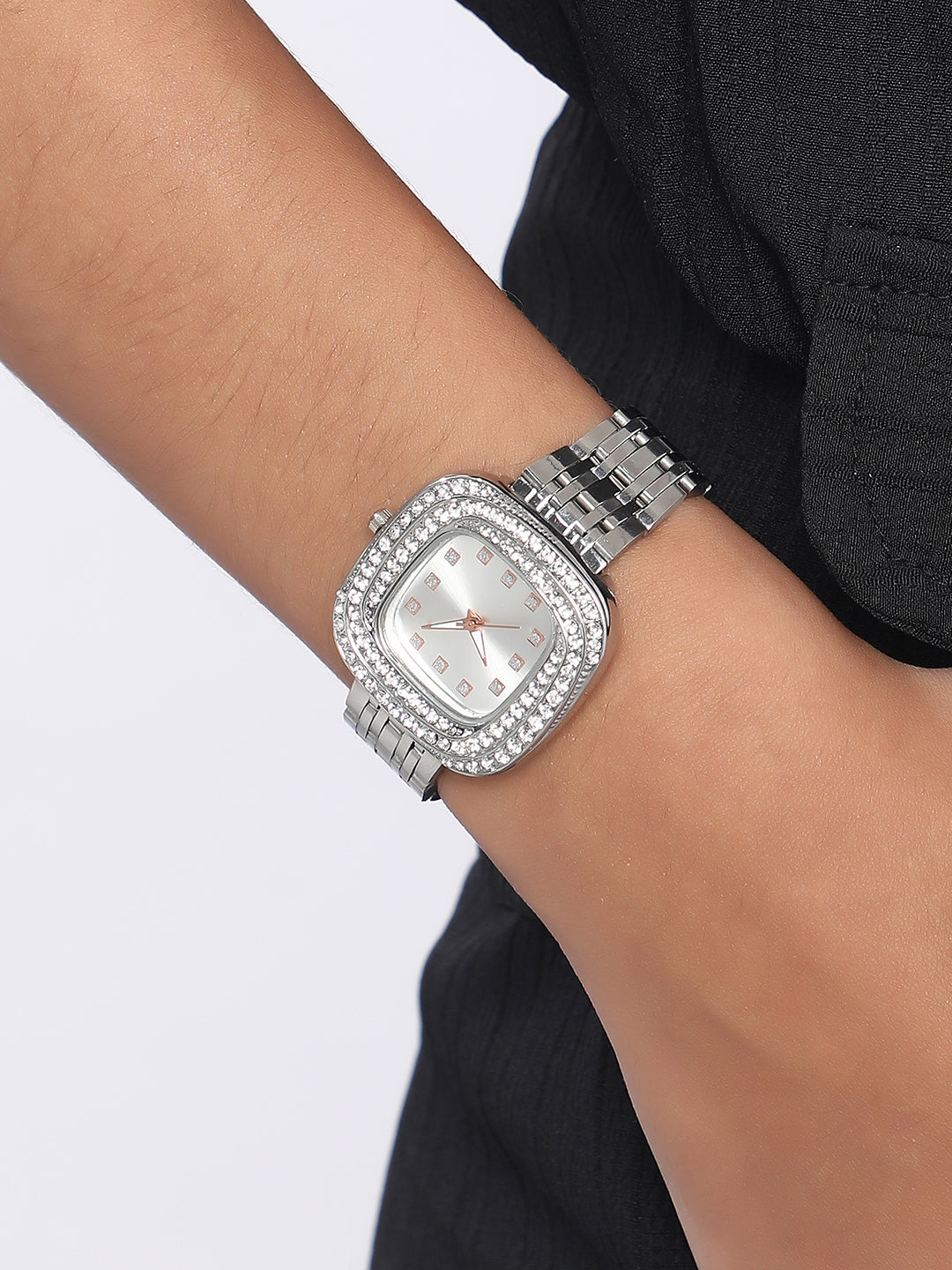 The Jolie Vortex Square Watch - Metallic Silver