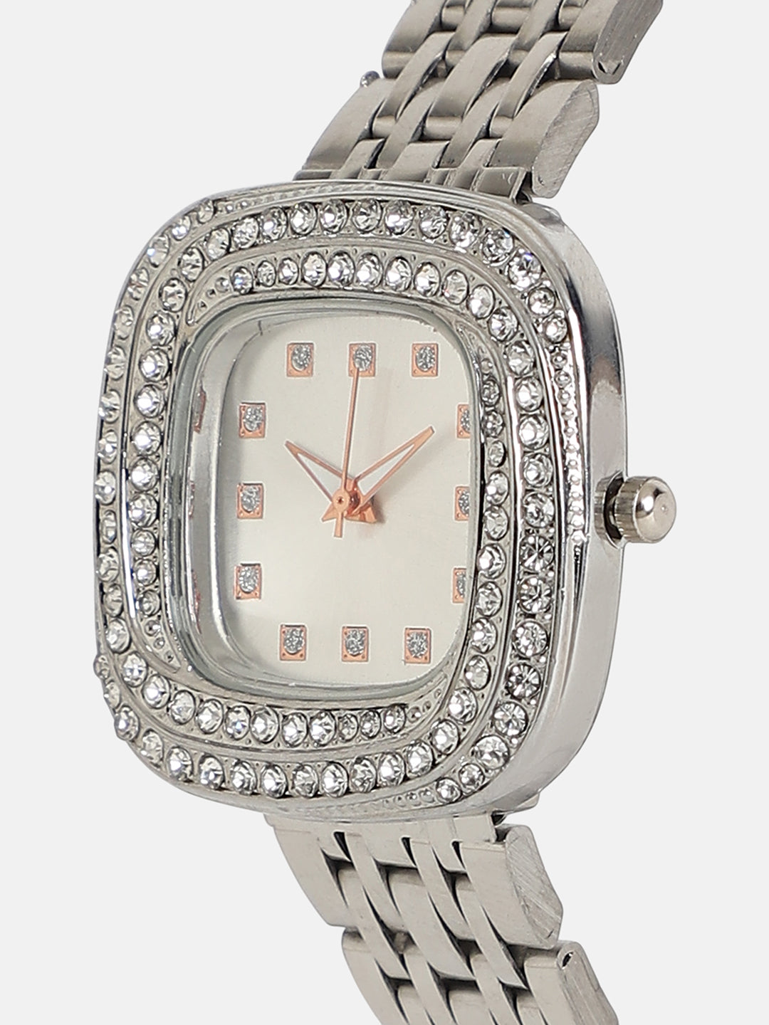 The Jolie Vortex Square Watch - Metallic Silver