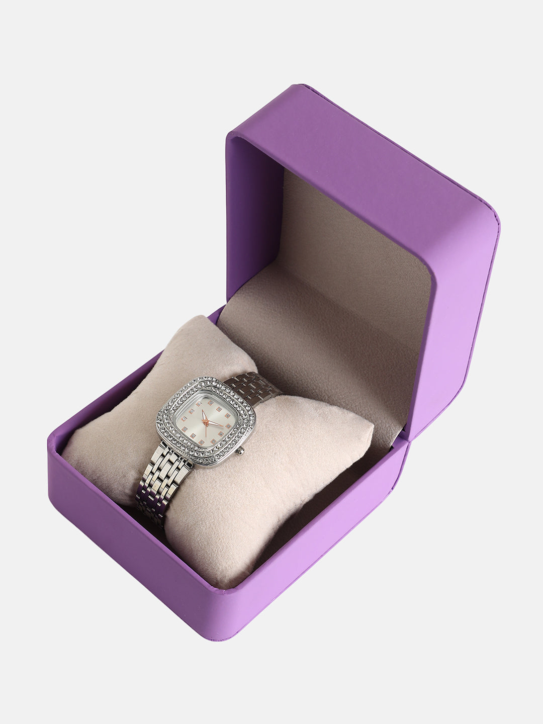 The Jolie Vortex Square Watch - Metallic Silver