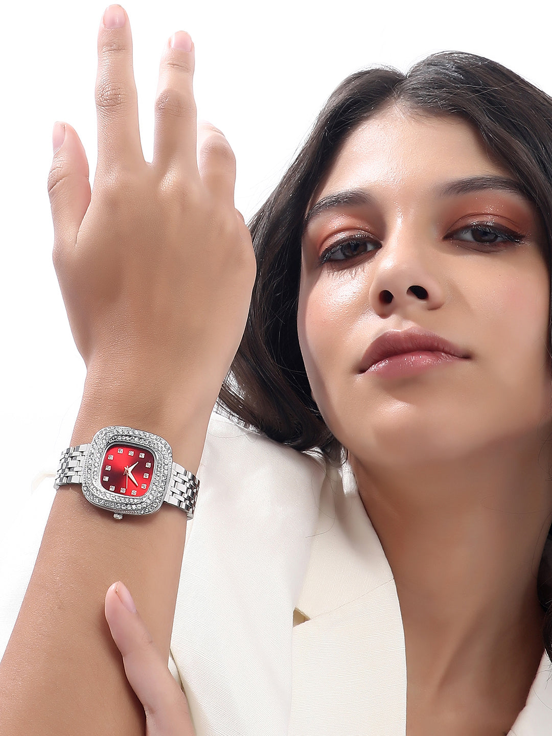 The Jolie Vortex Square Watch - Crimson Red