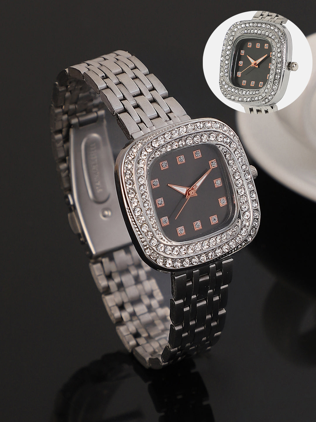 The Jolie Vortex Square Watch - Midnight Black