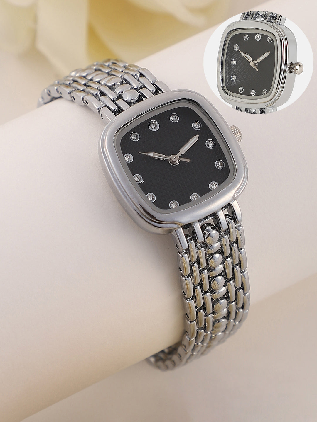 The Amuné Square Watch - Metallic Silver