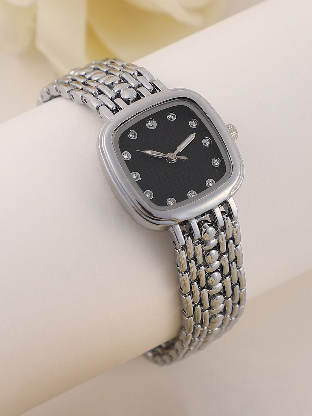 The Amuné Square Watch - Metallic Silver