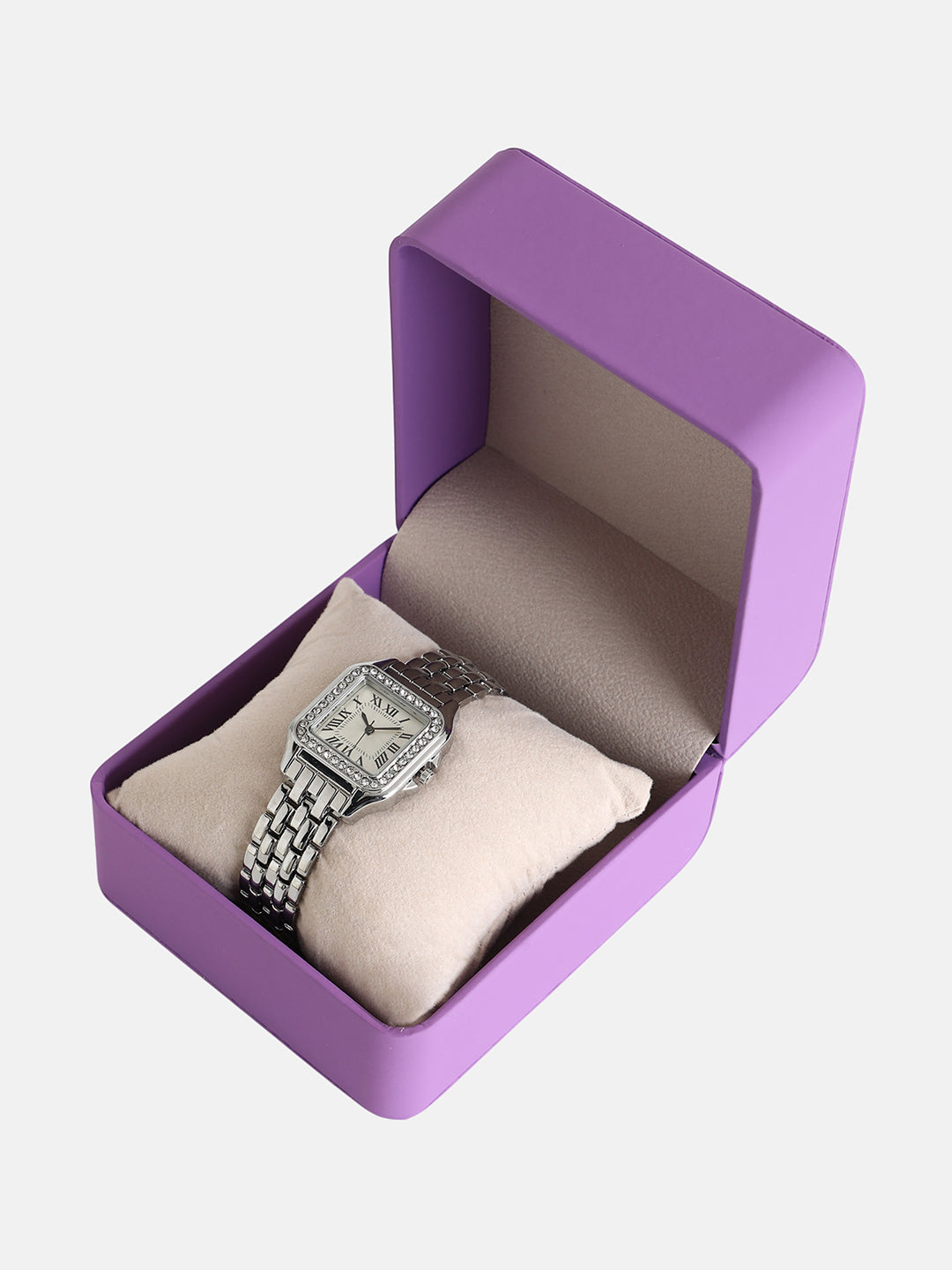 The Solene Square Watch - Metallic Silver