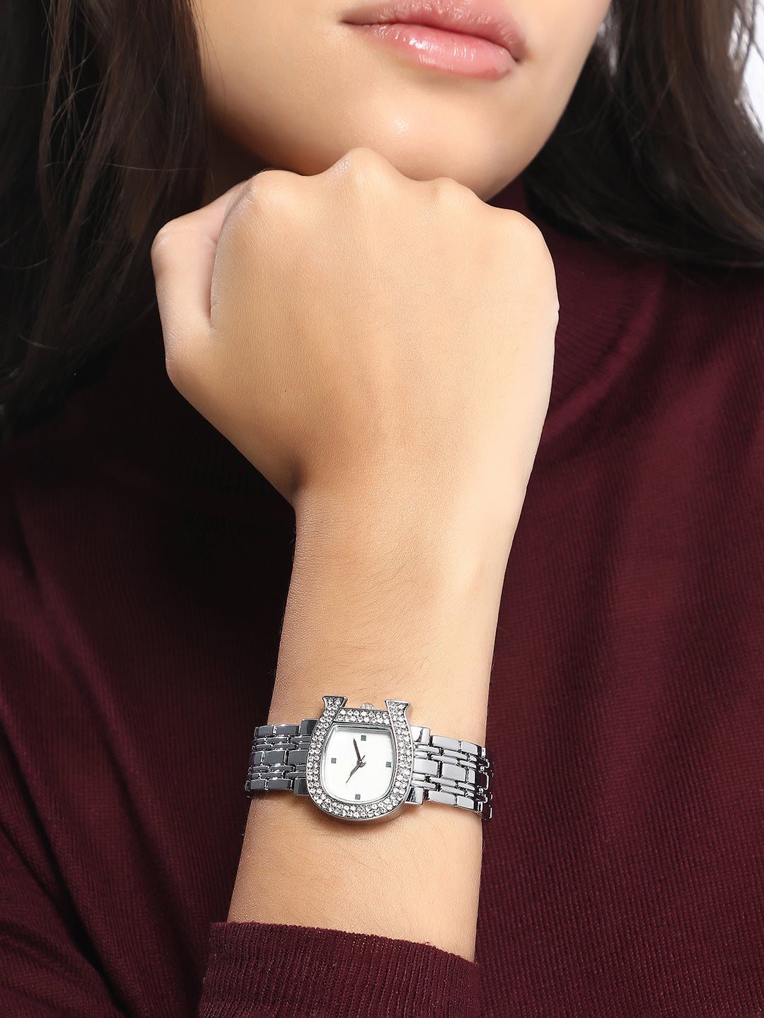 The Buckle Asymmetric Watch - Metallic Silver