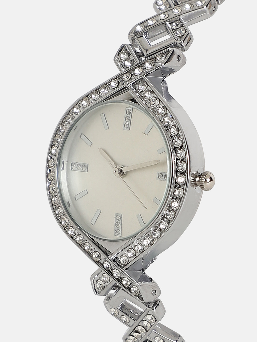 The Bijou Braided Round Watch - Metallic Silver