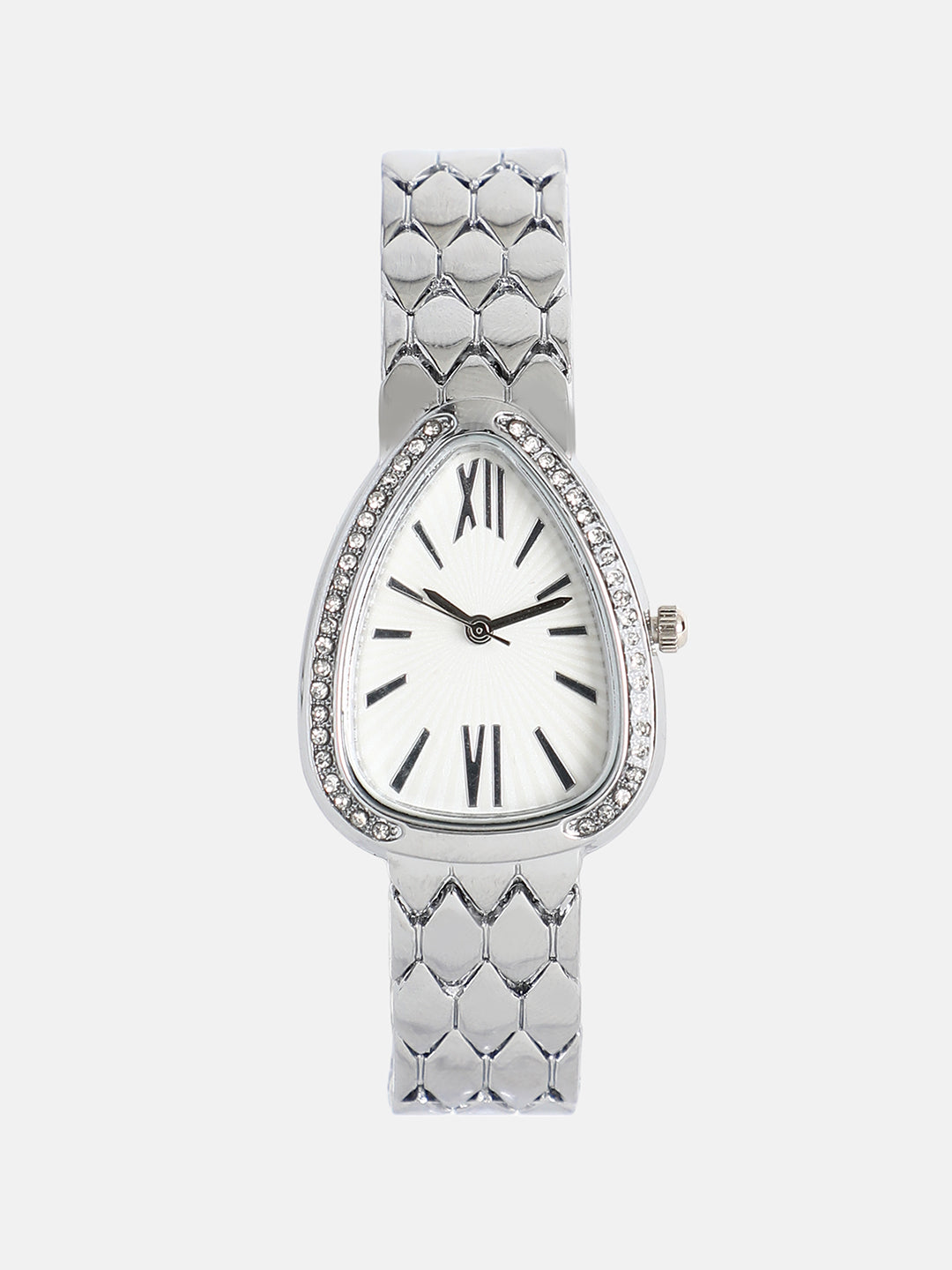 The Roman Serpenti Asymmetric Watch - Metallic Silver