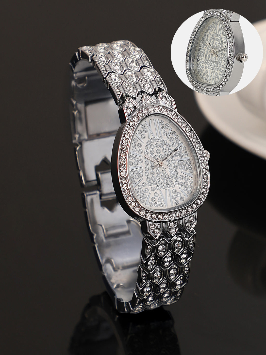 The Bijou Serpenti Oval Watch - Metallic Silver