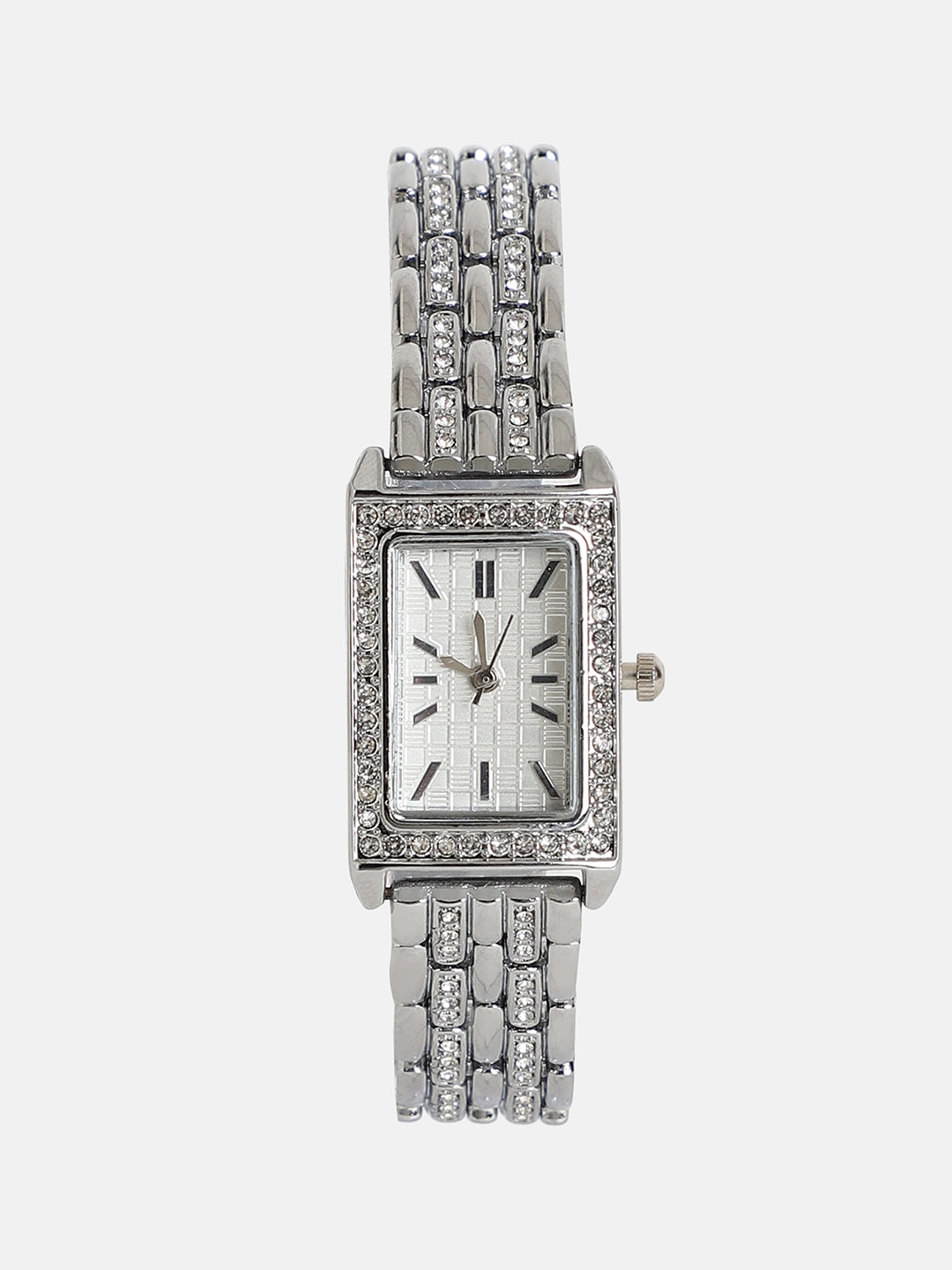 The Chérie Rectangular Watch - Metallic Silver