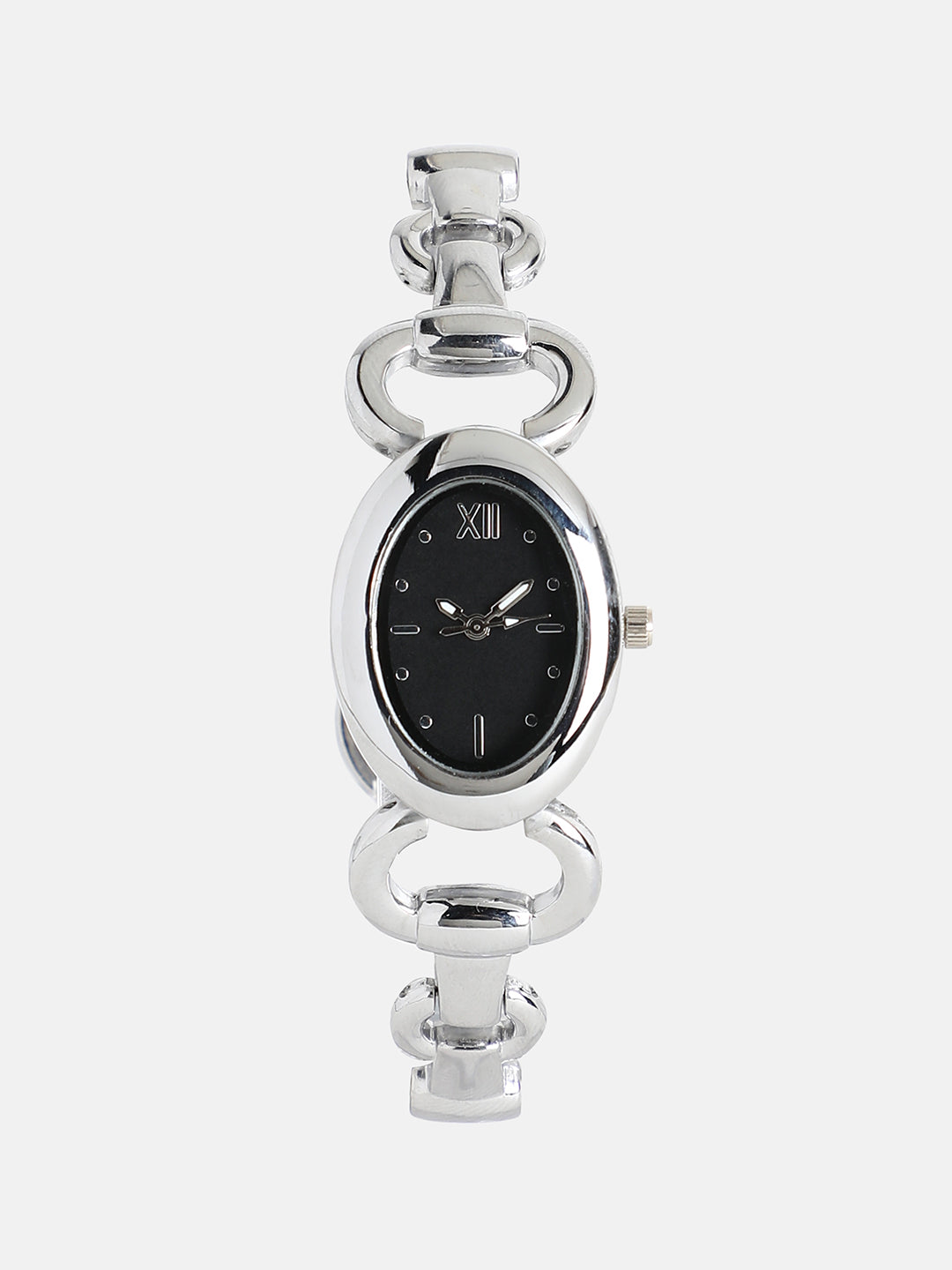 The Orb-Link Oval Watch - Metallic Silver