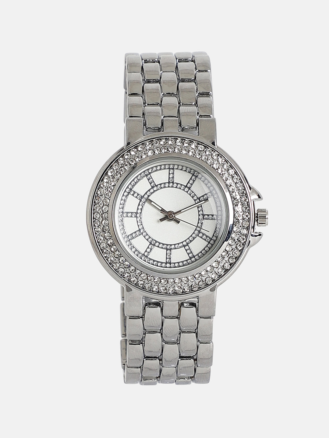 The Arcova Round Watch - Metallic Silver