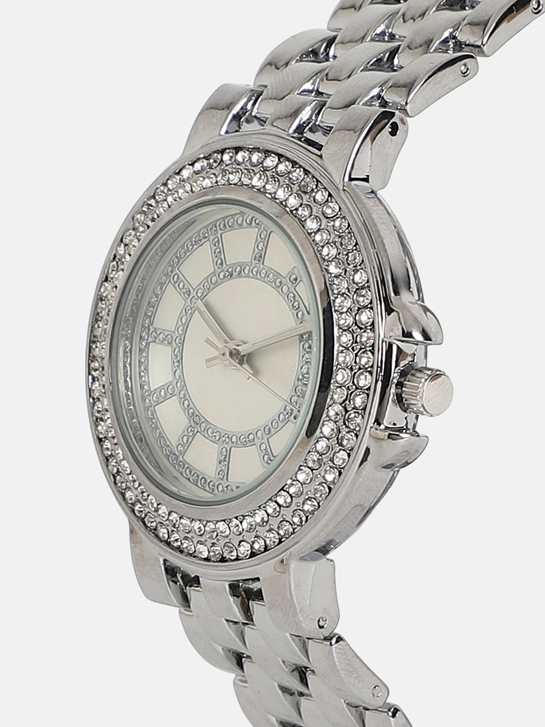 The Arcova Round Watch - Metallic Silver