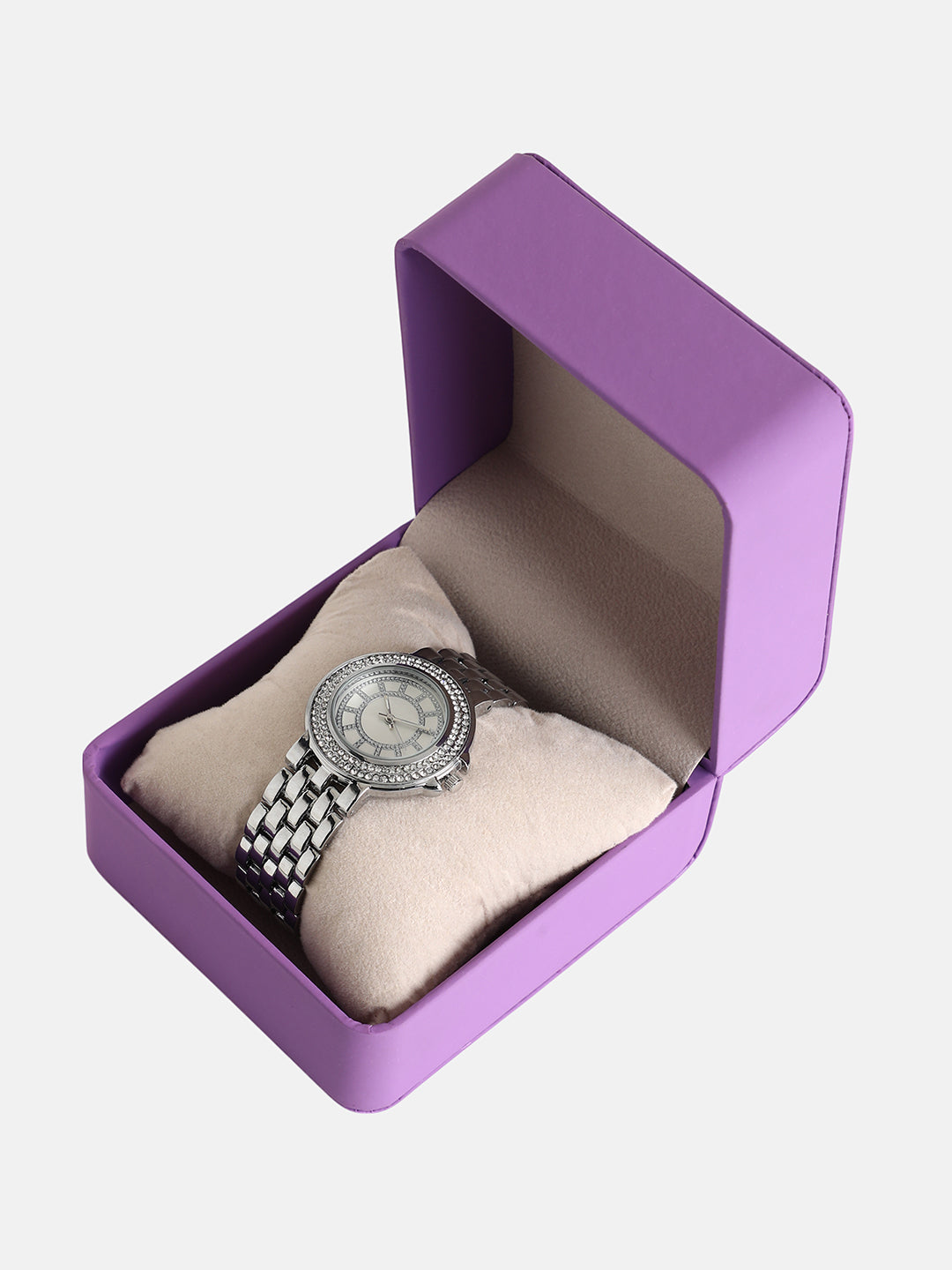 The Arcova Round Watch - Metallic Silver