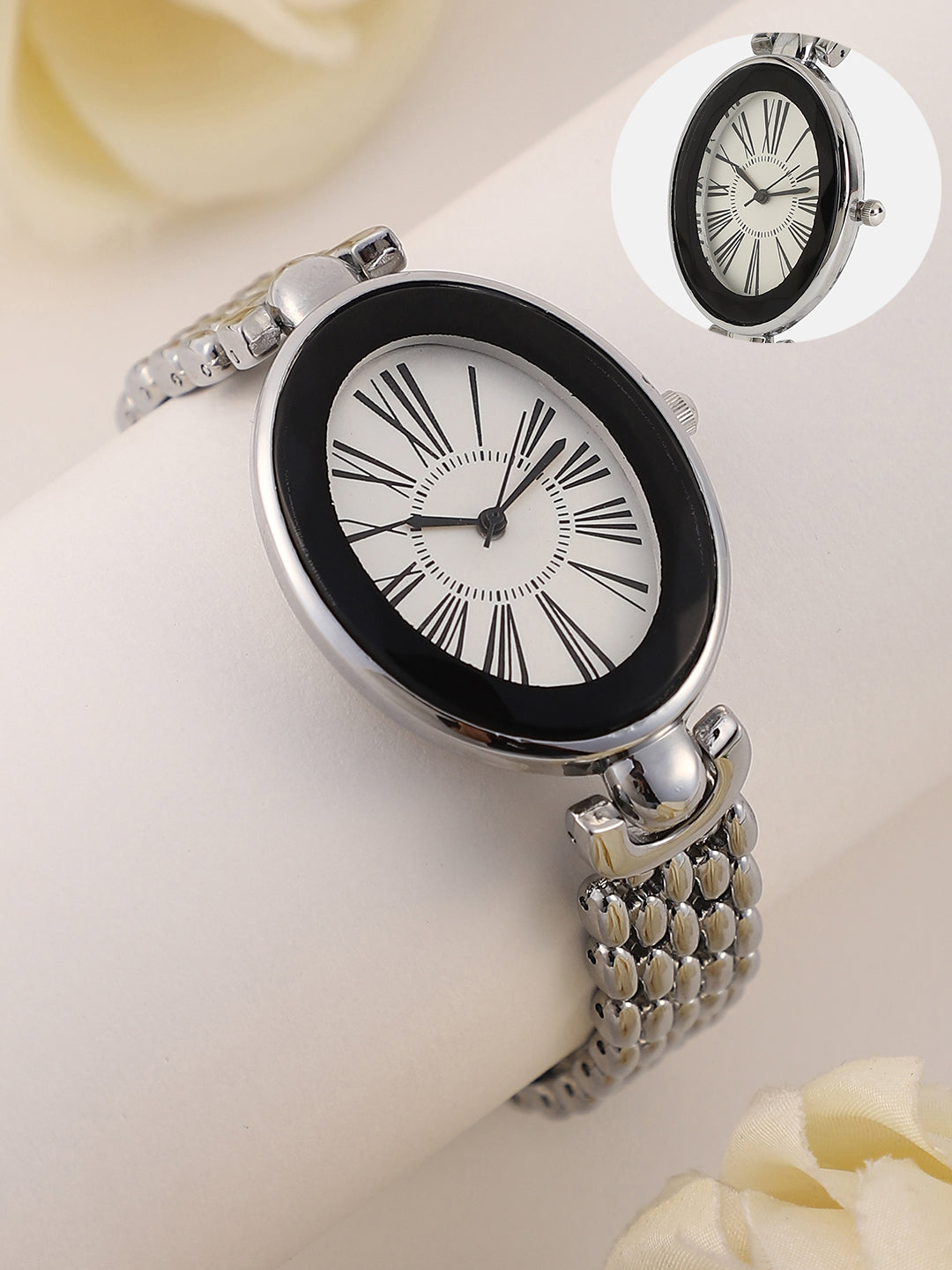 The Balmoral Oval Watch - Metallic Silver