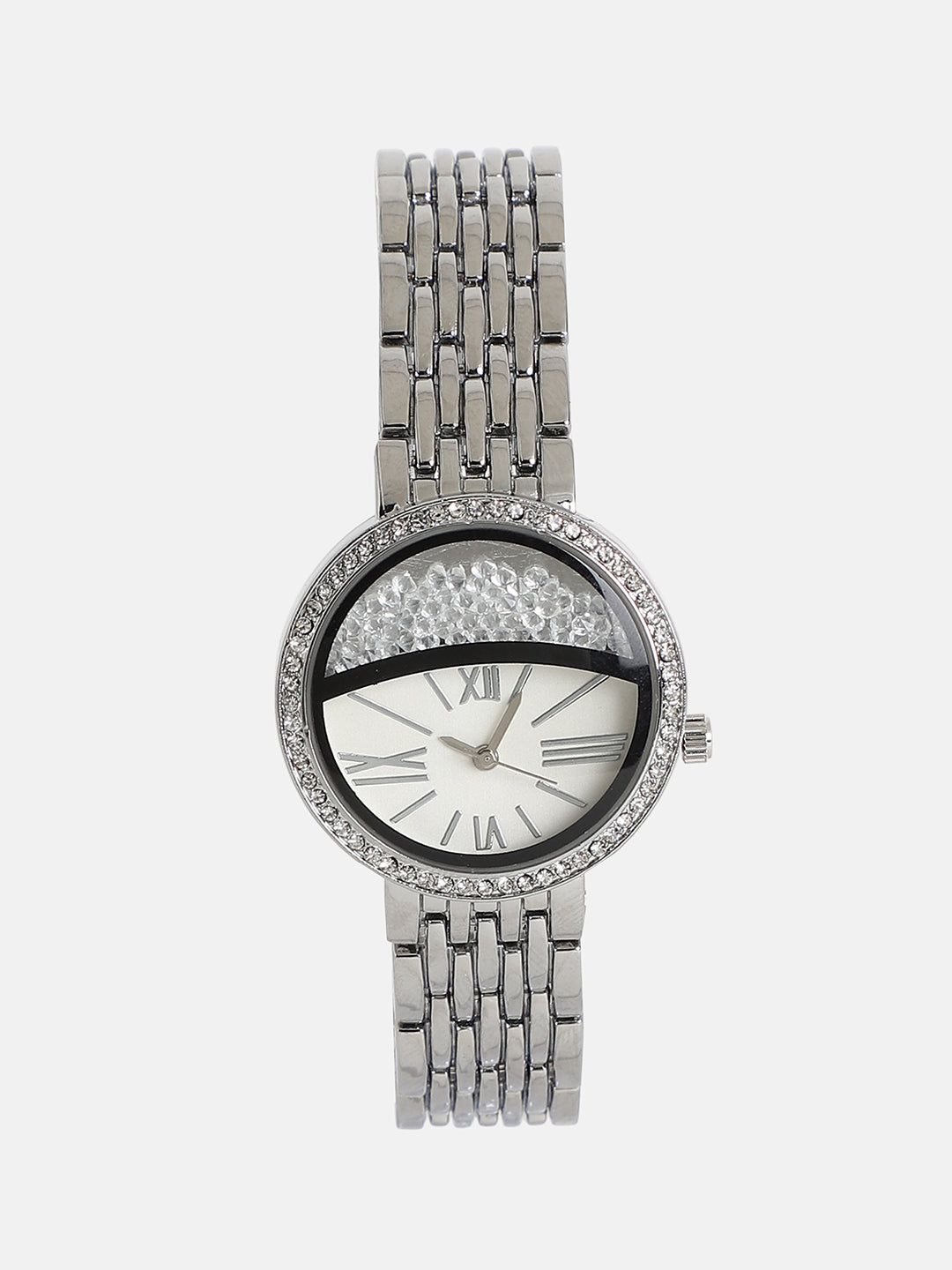 The Horizon Bijou Round Watch - Metallic Silver