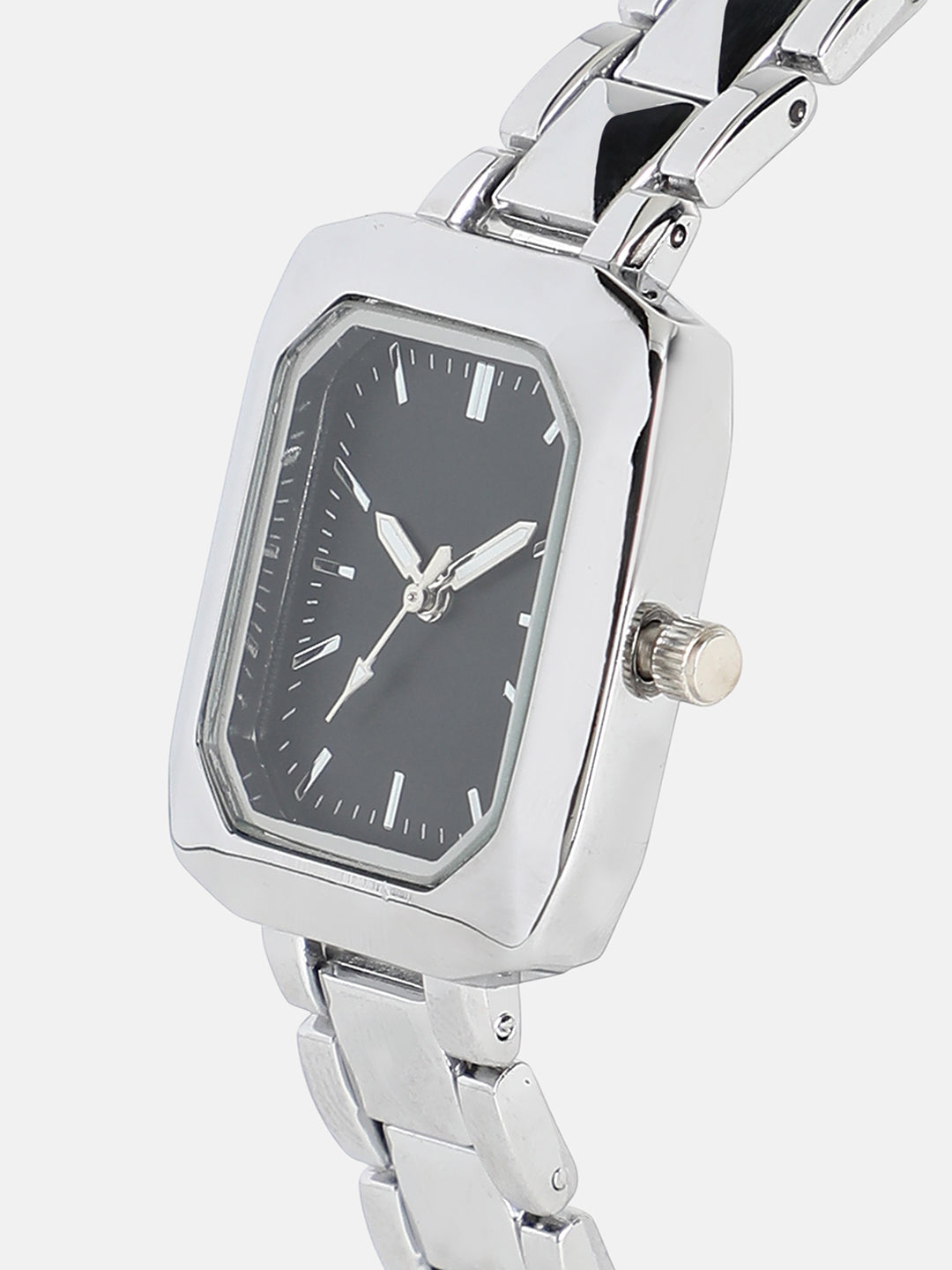 The Savile Rectangular Watch - Metallic Silver