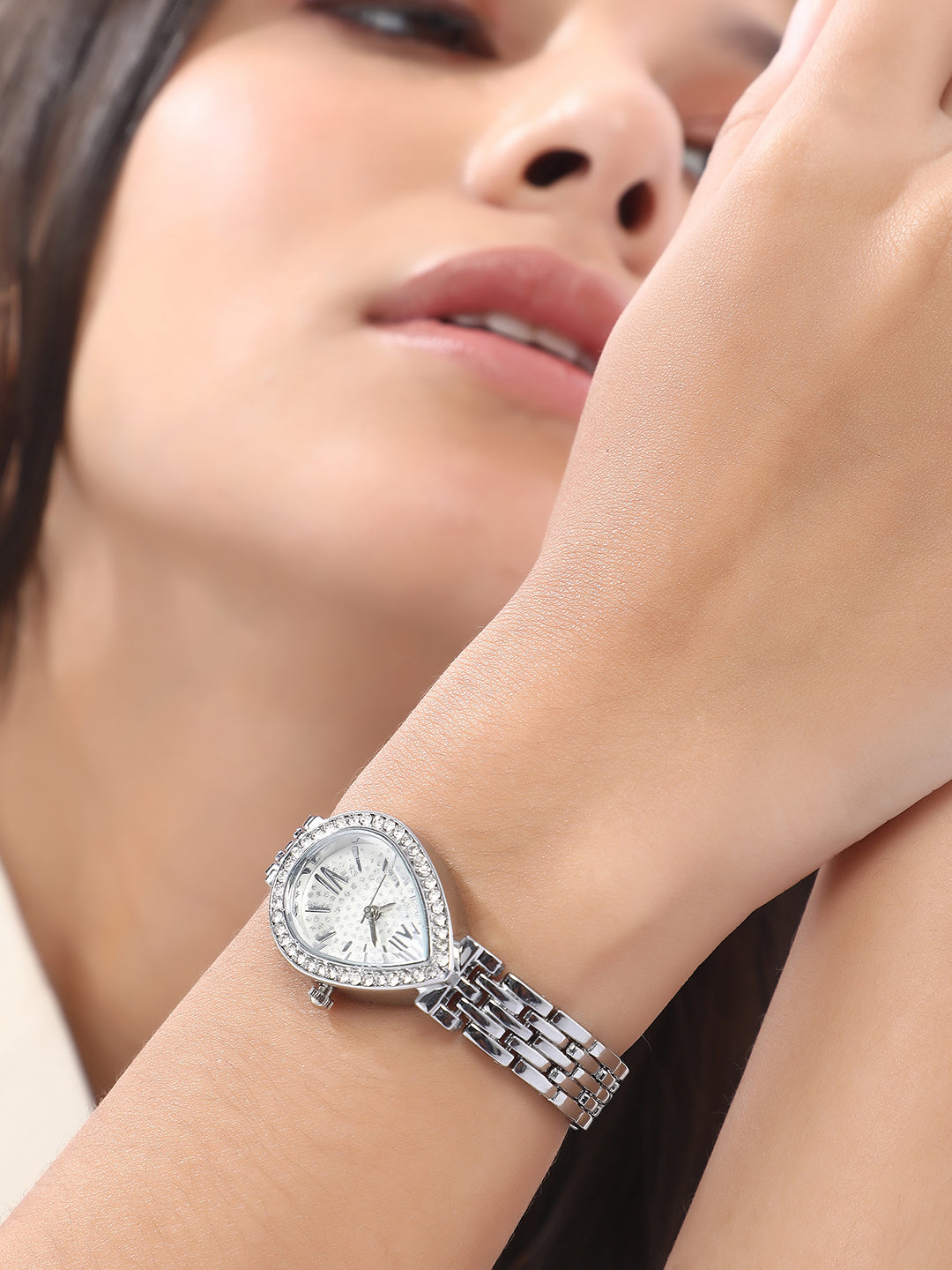 The Teardrop Asymmetric Watch - Metallic Silver