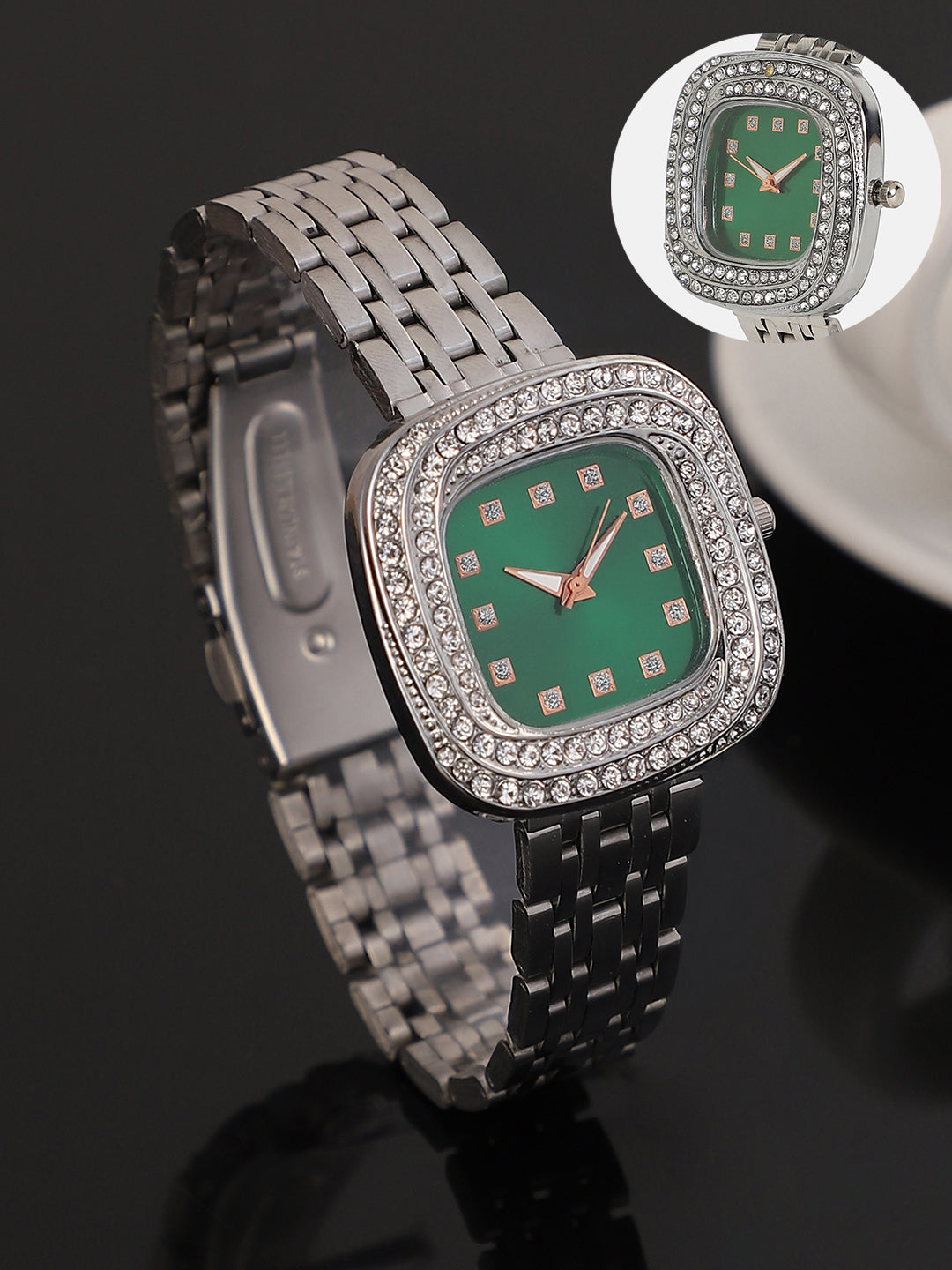 The Jolie Vortex Square Watch - Emerald Green