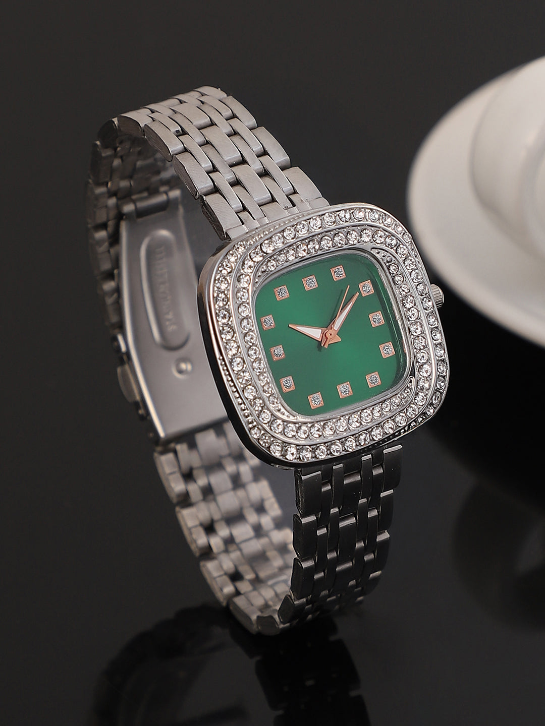 The Jolie Vortex Square Watch - Emerald Green