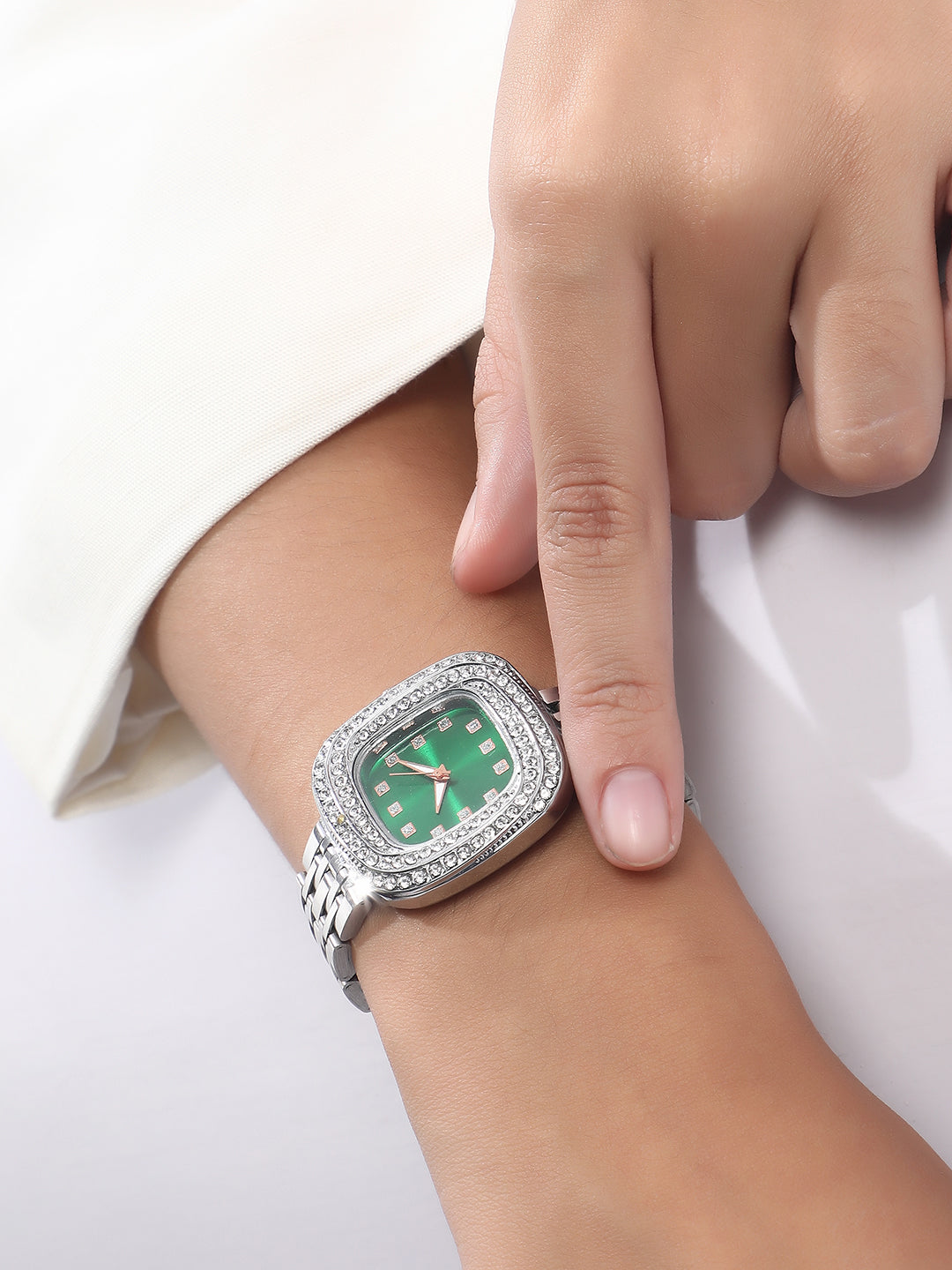 The Jolie Vortex Square Watch - Emerald Green