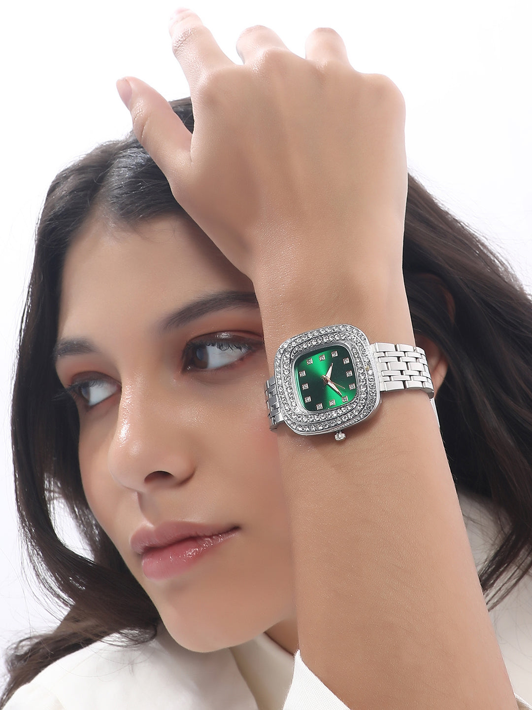 The Jolie Vortex Square Watch - Emerald Green