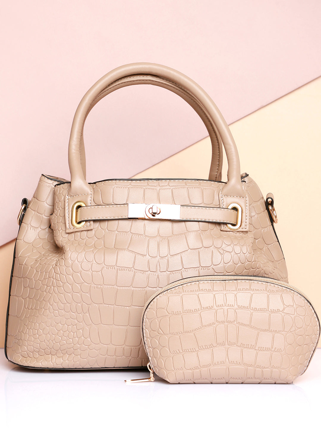 Evelyn Beige Handbag Set