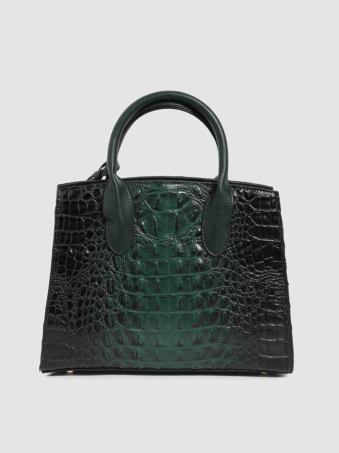 Lock Buckle Handbag - Forest Green