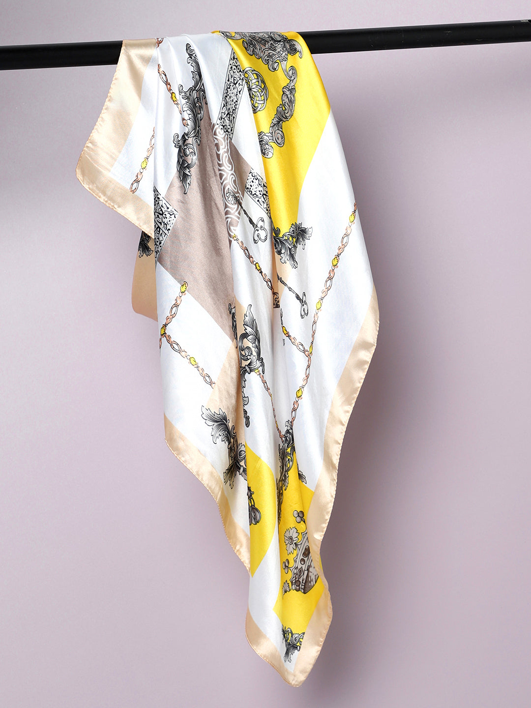 Printed Satin Multicolor Head Scarf